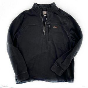 Greg Norman for Tasso Elba Cotton Blend 1/4 Zip-Up Pullover Black Men's Size XL